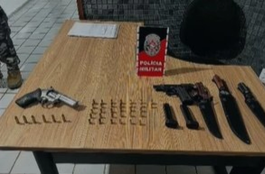 Imagem Armas apreendidas pela polícia militar em Sousa 