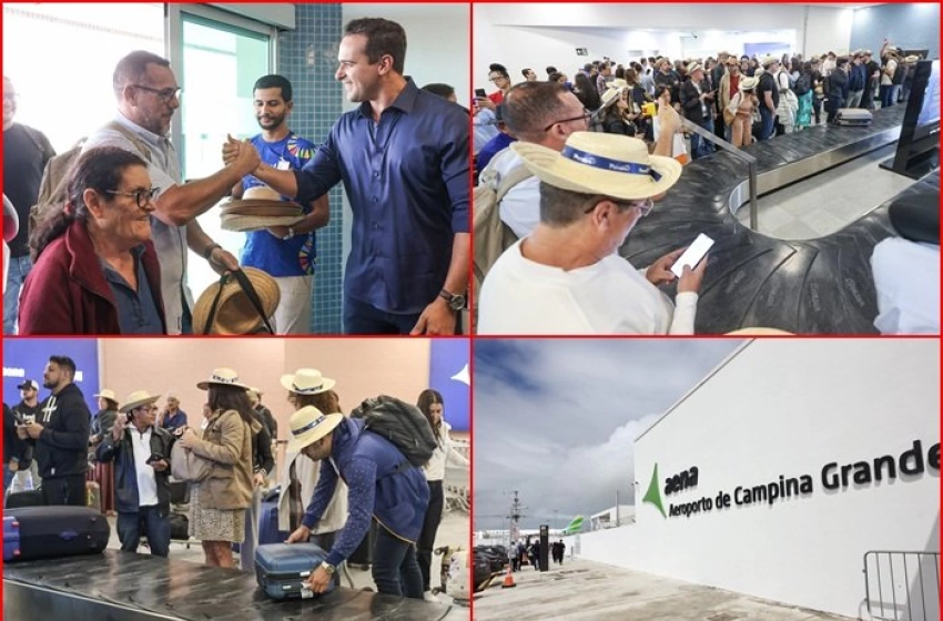Imagem Passageiros de voo inaugural Brasília-Campina Grande