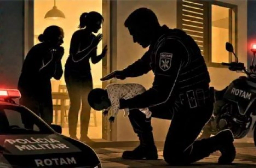 Imagem Salvamento de bebê de dois meses engasgada