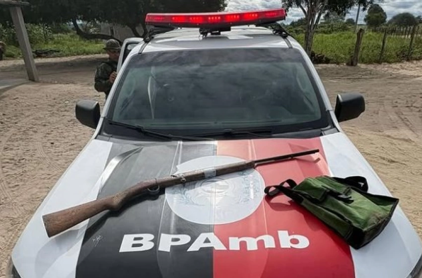 Imagem Arma de fogo apreendida pela polícia militar na zona rural de Juazeirinho 