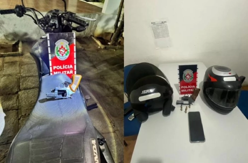 Imagem Arma, munições e moto apreendidas em ação da PM
