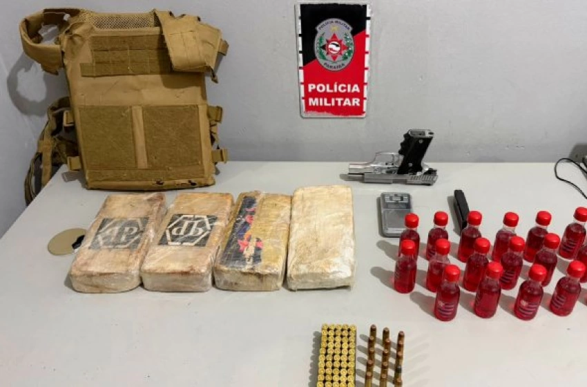 Imagem Material ilícito apreendido em ação da PM