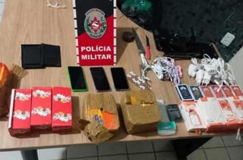 Imagem Material ilícito apreendido em ação da Polícia Militar
