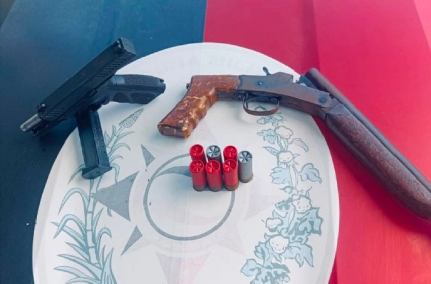 Imagem Armas apreendidas pela polícia militar em Aroeiras 