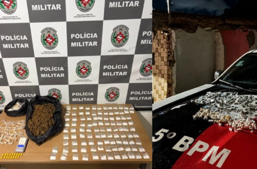 Imagem Material ilícito apreendido em ação da Polícia Militar
