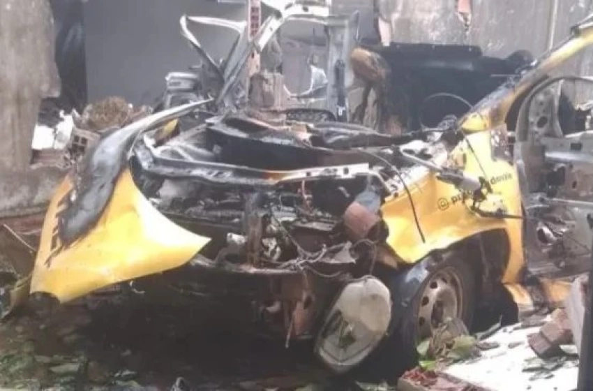 Imagem Explosão de um carro movido a Gás Natural Veicular (GNV)