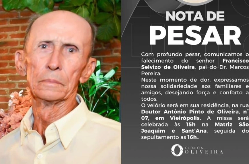 Imagem Francisco Selvizo de Oliveira, aos 84 anos