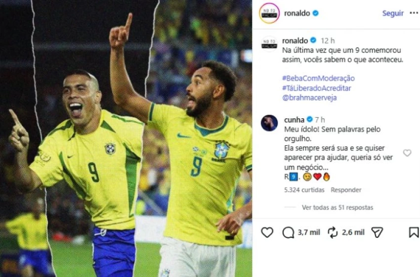 Imagem Comemoração icônica de Ronaldo Fenômeno