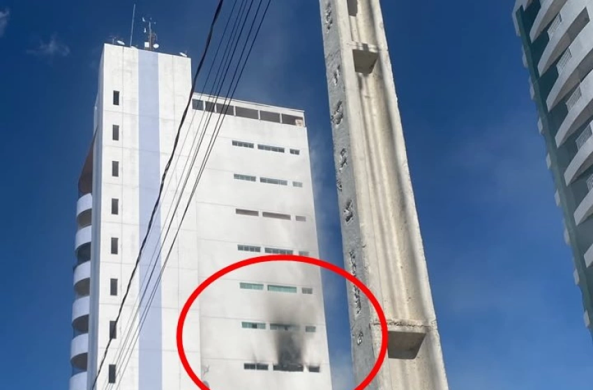 Imagem Imagem do incêndio em apartamento no bairro Gato Preto, em Sousa