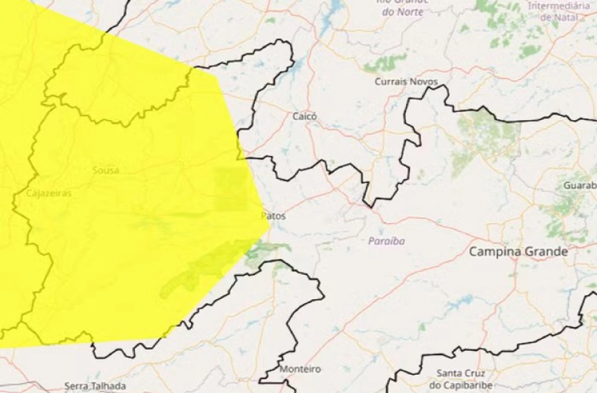 Imagem Alerta amarelo de perigo potencial devido à baixa umidade do ar