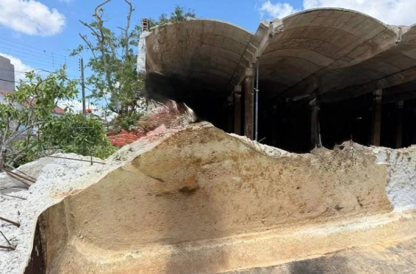 Imagem Rompimento de estrutura de concreto da Cagepa