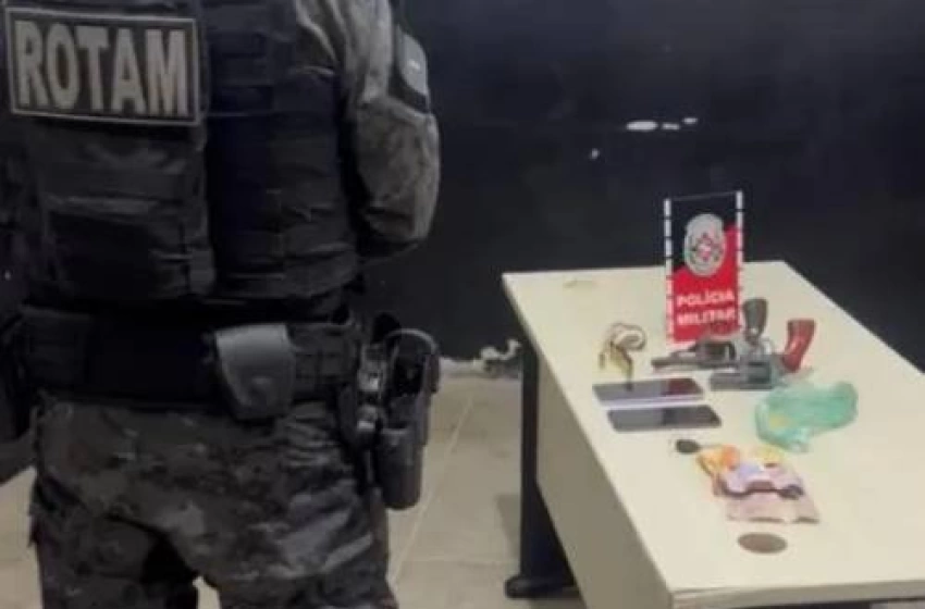 Imagem Armas de fogo e munições apreendidas em ação da PM