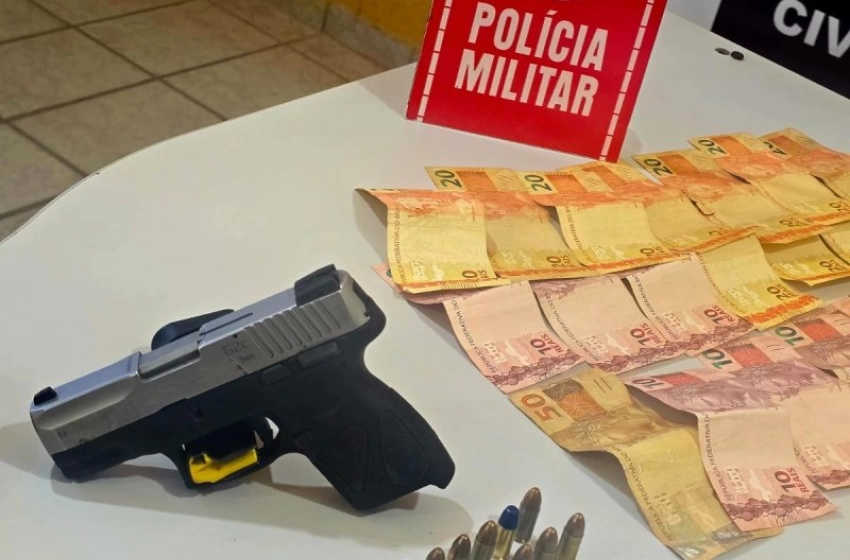 Imagem Pistola apreendida pela polícia militar em Brejo do Cruz 