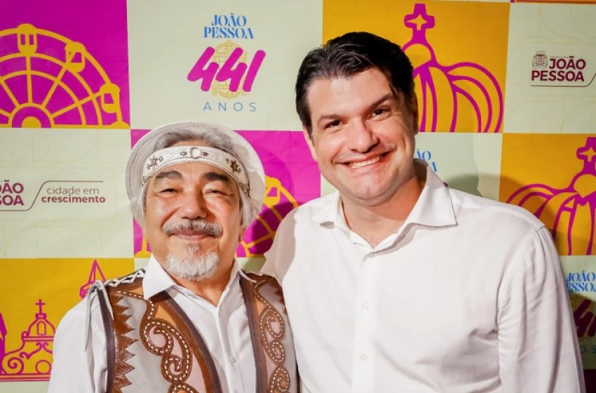 Imagem Leo Bezerra ao lado de Santanna O Cantador