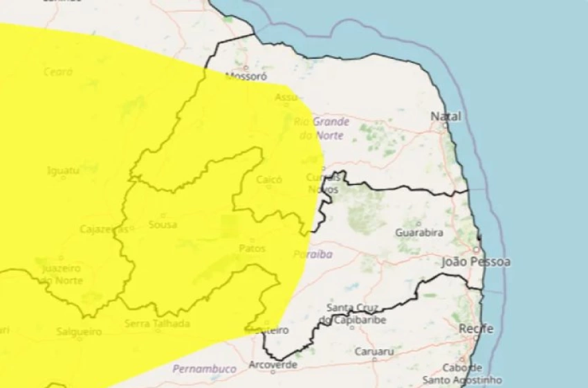 Imagem Alerta amarelo de baixa umidade do ar