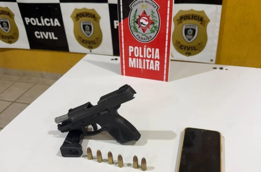 Imagem Pistola apreendida pela polícia militar em Catolé do Rocha 