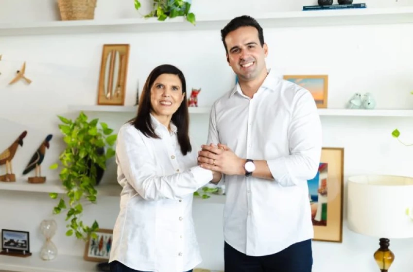 Imagem Lucas Ribeiro (Progressistas) e ex-vice-governadora Lígia Feliciano (União Brasil)