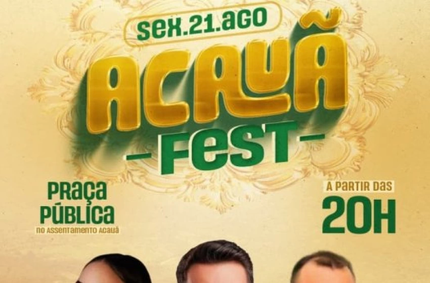 Imagem Imagem do poster com o anúncio da festa em Acauã 