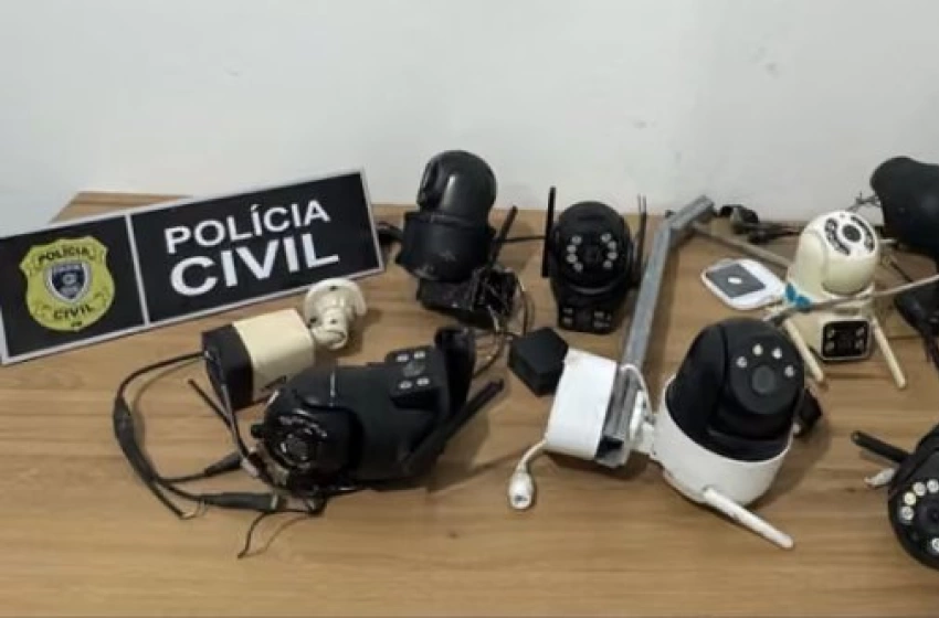 Imagem Câmeras de monitoramento apreendidas pela PC