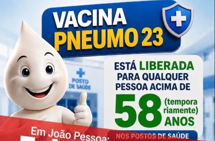 Imagem Fake news relacionada à vacina Pneumo 23, em João Pessoa 