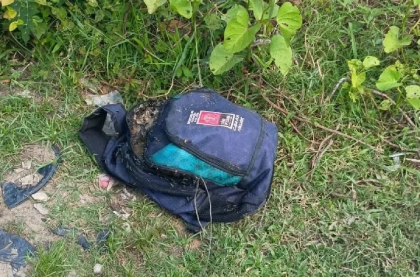 Imagem Cabeça humana encontrada dentro de mochila