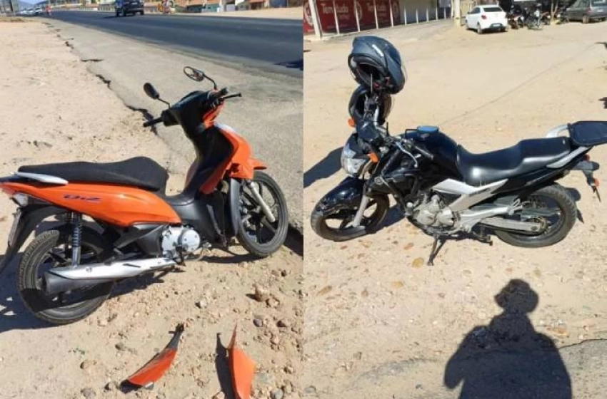Imagem Colisão entre motos em Patos