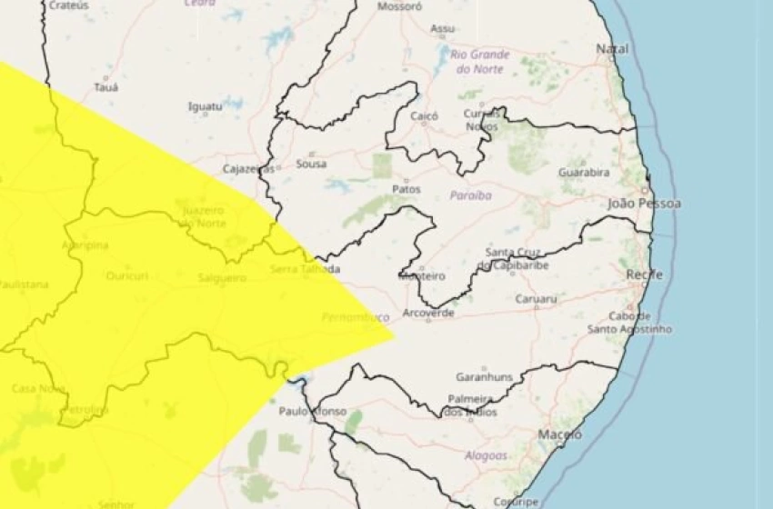 Imagem Mapa dos índices de umidade relativa do ar