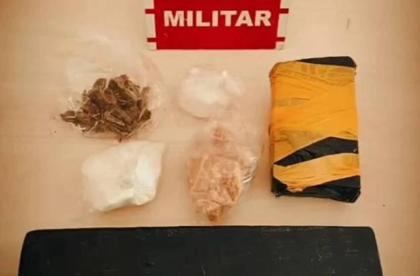 Imagem Material ilícito apreendido em ação da PM