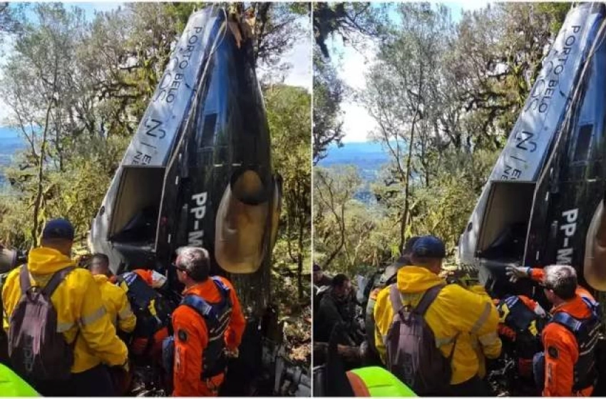 Imagem Queda de helicóptero na serra de Santa Catarina