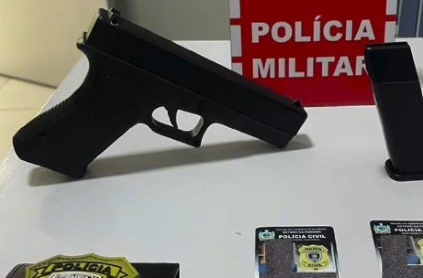 Imagem Simulacro de arma de fogo apreendida pela Polícia Civil em Fagundes 
