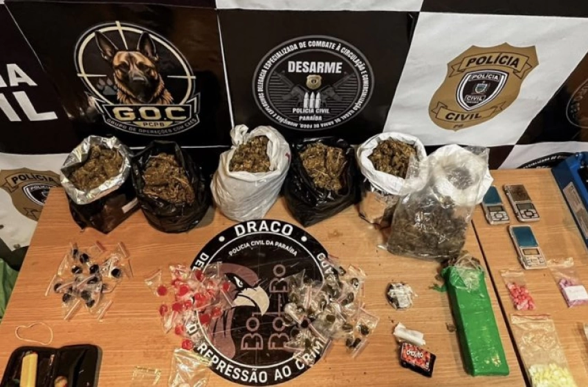 Imagem Drogas apreendidas pela DRACO em João Pessoa 