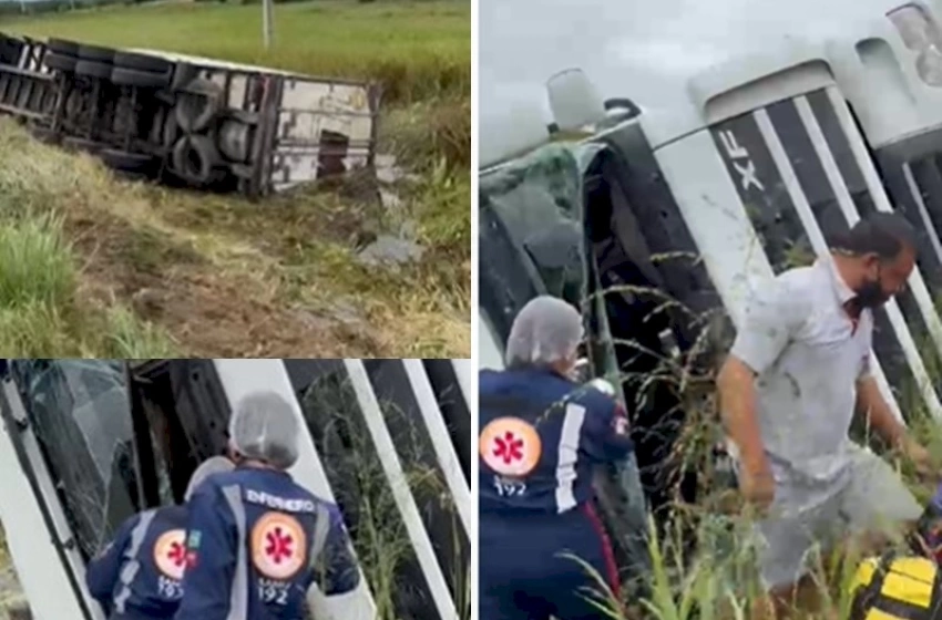 Imagem No momento do sinistro, chovia no local