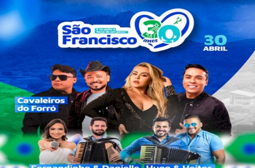 Imagem Programação da festa de emancipação política de São Francisco