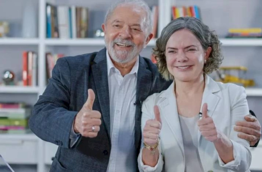 Imagem Presidente Lula e Gleisi Hoffmann, presidente do PT