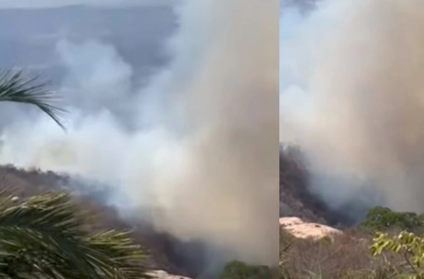 Imagem Imagens do incêndio na Serra do Comissário, em Santa Cruz 