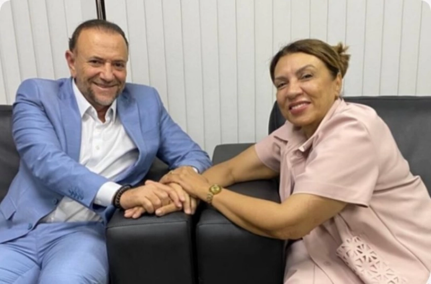 Imagem Edinho Silva, presidente do PT Nacional com Cida Ramos