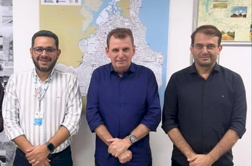 Imagem Bal Lins, Chico Mendes e o diretor da Cagepa