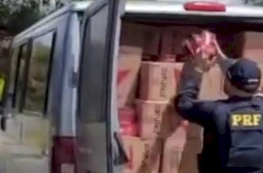 Imagem Cigarros contrabandeados apreendidos pela PRF