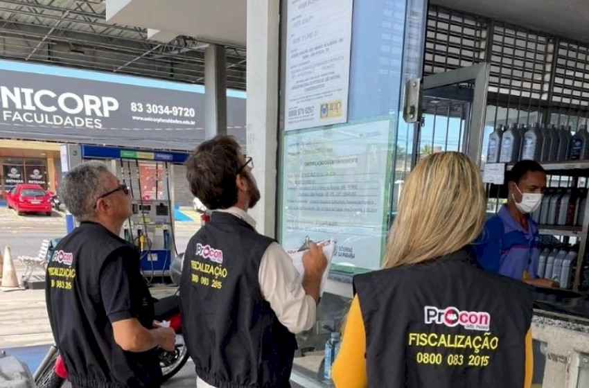 Imagem O titular do Procon-JP informa que os postos autuados podem ser penalizados com multas e suspensão temporária dos serviços