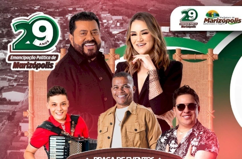 Imagem Print do cartaz anunciando a festa relizada pela prefeitura de Marizópolis 