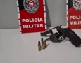 Arma e munições apreendidas em ação da Polícia Militar