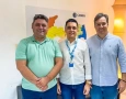 Deputado Júnior Araújo, prefeito Thially Aristóteles e o diretor comercial da Cagepa, Isaac Veras