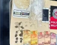 Material ilícito apreendido em ação da Polícia Militar