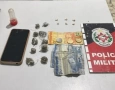 Drogas apreendidas em ação da Polícia Militar