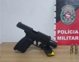 Arma de fogo apreendida pela polícia militar em Patos 