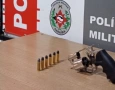 Arma e munições apreendidas em ação da PM