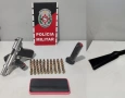 Armas apreendidas pela polícia militar em Mamanguape 