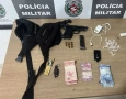 Armas e drogas apreendidas pela polícia militar em João Pessoa 