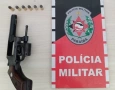 Arma e munições apreendidas em ação da Polícia Militar