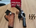Arma e munições apreendidas em ação da PM